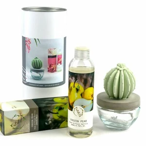 Pretty Valley Home Barrel Cactus Ceramic Diffuser Combo Frozen Pear 200ml - Picture 1 of 3
