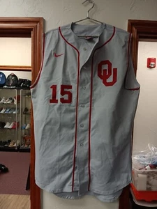 Oklahoma Sooners Team Issued Game Worn Baseball Jersey #15 Kyle Tyler 16 - Picture 1 of 4