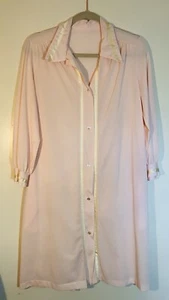 Vtg Gossard Artemis Med Semi Sheer Long Sleeve Robe Pale Pink Ivory USA Nylon - Picture 1 of 10