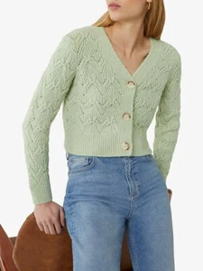 Warehouse Stitched Crop Cardigan Size 6✨ - Picture 1 of 6