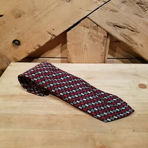 Corbata negra, roja y blanca con patrón rectangular - Swanky Barn - Imagen 1 de 12