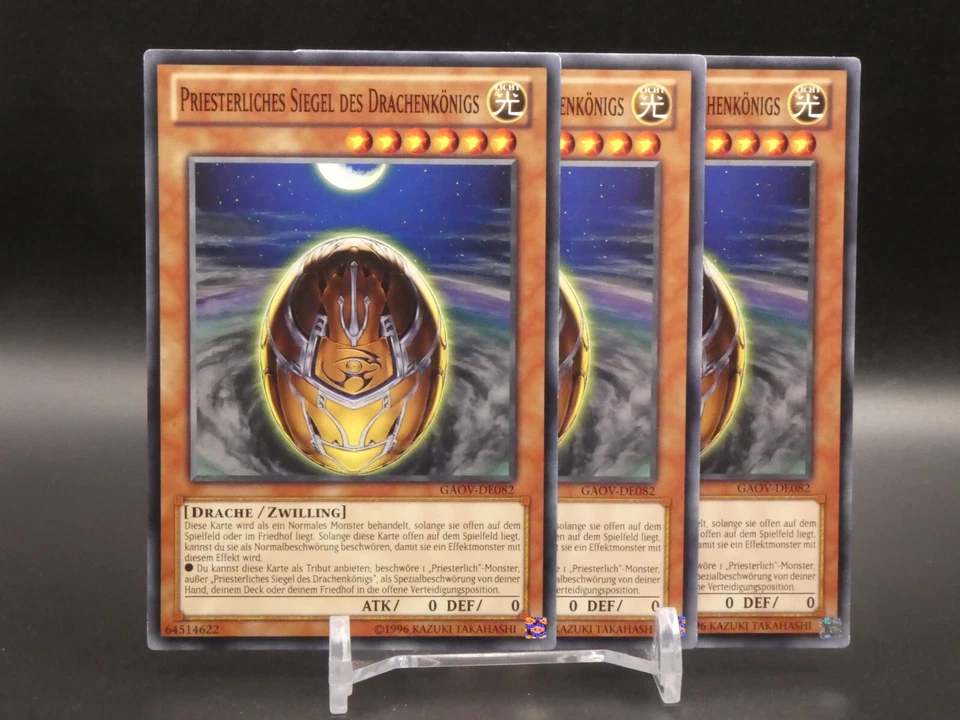 Yugioh Playset 3x Priesterliches Siegel des Drachenkönigs GAOV DE082/ Common/ NM - Bild 1 von 1