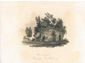 BOCETO GRABADO RESTOS EN BELLEAU LINCOLNSHIRE C1806 ENGR B AWLETT - Imagen 1 de 2
