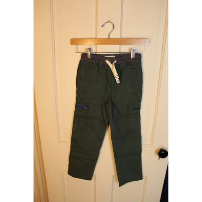 Pantalones cargo Mini Boden niños forrados verdes con cordón bolsillos en la cintura talla 7 Foto 1 de 4