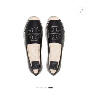 Alpargatas de cuero para mujer Tory Burch zapatos planos cómodos informales negros talla 7,5 M - Imagen 1 de 13
