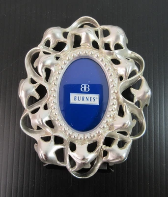 Mini marco de fotos de metal calado Burnes of Boston 4" por 3 1/2" NUEVO Foto 1 de 4