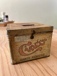 Vintage Cinco Handy Humidor Tin Otto Eisenlohr & Bros - Picture 1 of 9