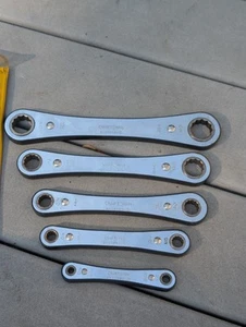 Craftsman 5 Piece Sae Box End Ratchet Wrench Set USA 4368 - Picture 1 of 6