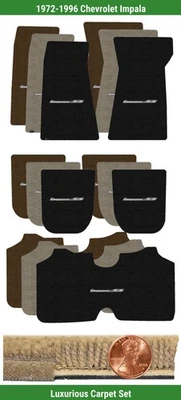 Conjunto de tapete de luxo personalizado para Chevrolet Impala 1972-1996 com logotipo (5 peças) #C4V - Imagem 1 de 4