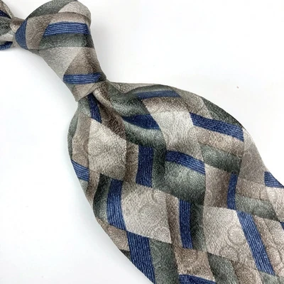 Van Heusen Silk Necktie Tie Made USA Grey Green 100%silk - Image 1 of 4