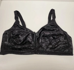Bali 38D Doppelstütze BH ohne Bügel schwarz geblümt #3372 DF - Bild 1 von 5