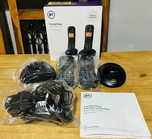 BT Everyday Cordless Phone Twin Set With Call Blocker Easy To Set Up. New, Boxed - Picture 1 of 14