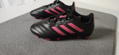 Adidas Kids Soccer Cleats Goletto VII FG Black Pink FV2895 1k boots - Image 1 of 4