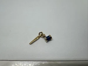 Rare 14K Gold Vintage Charm Scissors & Spool Art Deco 1930's to 1940's, Sewing - Picture 1 of 10