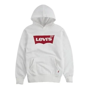 NWT LEVI'S KIDS PLAIN SWEATSHIRT HOODIE WITH LOGO KIDS in White - Size 5 - Picture 1 of 6