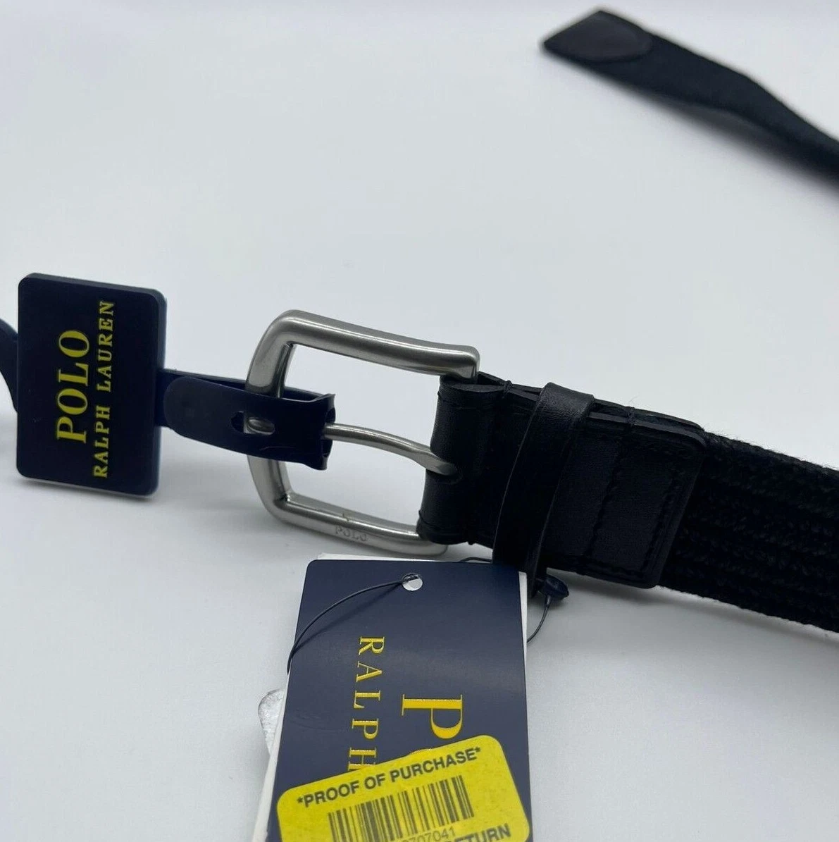 NWT Polo Ralph Lauren Braided Leather-Trimmed Belt Black  display picture 1
