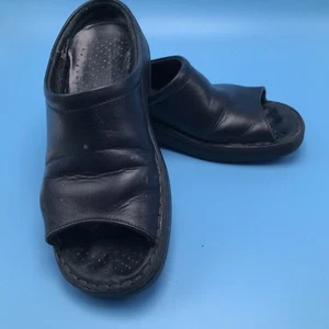 Sandalias sin cordones Josef Seibel de cuero negro talla Euro 36 EE. UU. 6 cómodas - Imagen 1 de 8