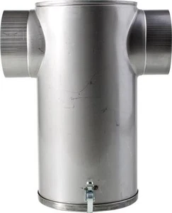 Schalldämpfer Edelstahl T-Form für Buderus Gußheizkessel mit 130 mm Anschluss - Bild 1 von 3