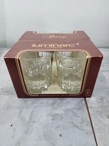 Vintage Luminarc By JG Durand Crystal 4 Double Rocks 14oz Drinking Glasses - Picture 1 of 15