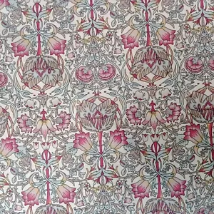 William Morris PINK Lodden Soft Cotton Lawn Fabric Textile For Dressmaking - Picture 1 of 16