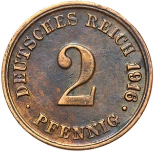 German Empire-Empire-Wilhelm II. - Coin - 2 Pfennig 1916 G - Picture 1 of 2