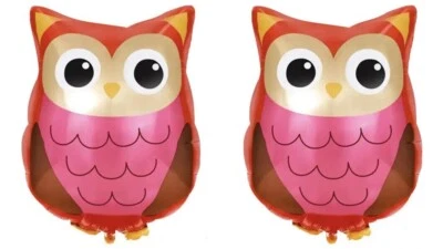 2pcs Owl Foil Balloons Air Fill Party Decoration Birthday Woodland Animal Theme - Image 1 of 3