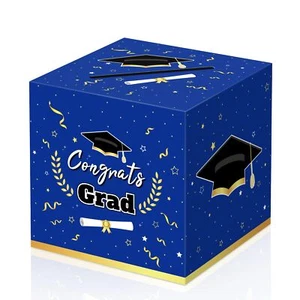 Blue Graduation Card Box 2025 Party Supplies Gift Card Holder Table Decor - Picture 1 of 7