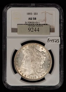 1893 $1 Morgan Silver Dollar - Key Date - NGC AU 58 - SKU-B4523 - Picture 1 of 8