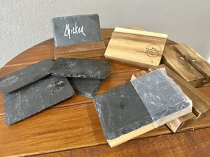 THRESHOLD 6 SLATE AND WOOD BUFFET FOOD MARKERS - Picture 1 of 8