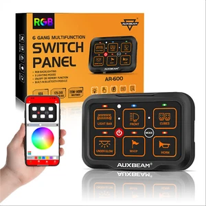 AUXBEAM RGB AR-600 6 Gang Switch Panel LED Light Bar Control For Marine Boat RV - Picture 1 of 11