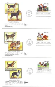 2098-01 Dogs GillCraft set of 4, FDCs - Picture 1 of 2