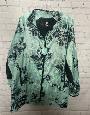 NEW LuLaRoe Rise Collection Sz 1X   Determined Zip Jacket Black & TEAL Floral - Image 1 of 4