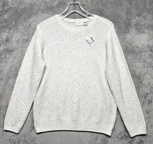 Childrens Place Sweater Girl Size 16 XXL White Knit Sequin Sparkle Holiday Party - Picture 1 of 13