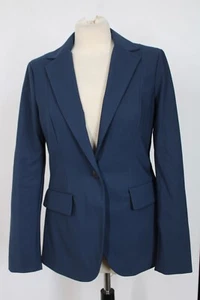 Theory 6 Blue Precision Ponte Stretch Knit One-Button Riding Blazer Jacket - Picture 1 of 11