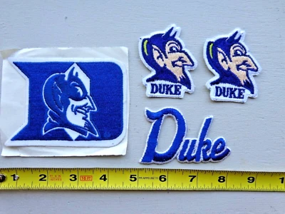 VINTAGE NCAA DUKE BLUE DEVILS PATCHES LOT 4 Pc. OIL SCHOOL NEW OLD STOCK  RARE - Image 1 of 2