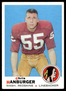 1969 Topps #248 Chris Hanburger Washington Redskins EX-EXMINT wrinkle