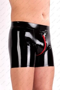 870 Latex Rubber Gummi Male Shorts Panties undies crotch zipper customized 0.7mm - Picture 1 of 6
