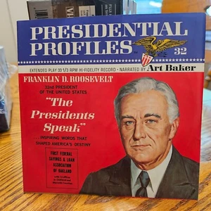 PRESIDENTIAL PROFILES Franklin D. ROOSEVELT 33 1/3 RPM RECORD NEW OLD STOCK - Picture 1 of 2