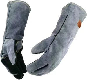 16 Inches 932℉ Leather Forge Welding Gloves Heat/Fire Resistant Mitts - Picture 1 of 12