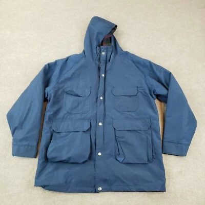 Chaqueta de Colección Woolrich Chore Para Hombre Grande Azul Pesada Con Capucha Franela Forrada Foto 1 de 4