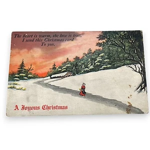 Vintage Christmas Postcard #37 Green Stamp - Picture 1 of 2