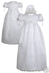 Bebé Niño Niña Vestido de Bautizo Bautismo Bordado Vestido Sombrero 0 1 2 3 4 (0-30M) - Imagen 1 de 5