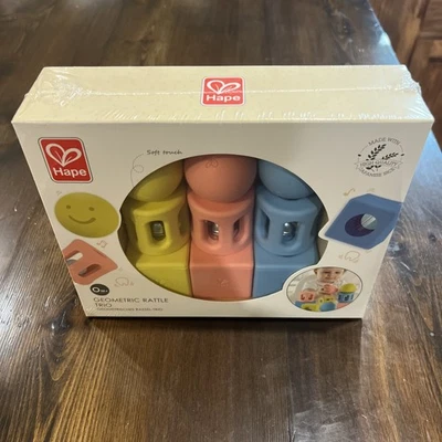 Hape: Trío de sonajero geométrico - Juego de 9 piezas, sonajeros con forma de tacto suave Foto 1 de 4