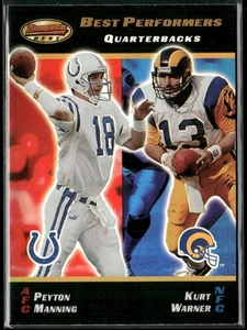 2000 Bowman's Best #100 Kurt Warner / Peyton Manning Rams Colts - Picture 1 of 2