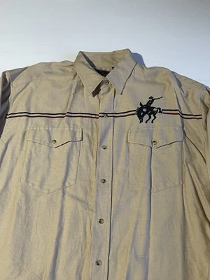 Camisa Western Vintage Roper Horses Para Hombre Manga Larga Mediana Vaquero Perla A Presión Foto 1 de 4