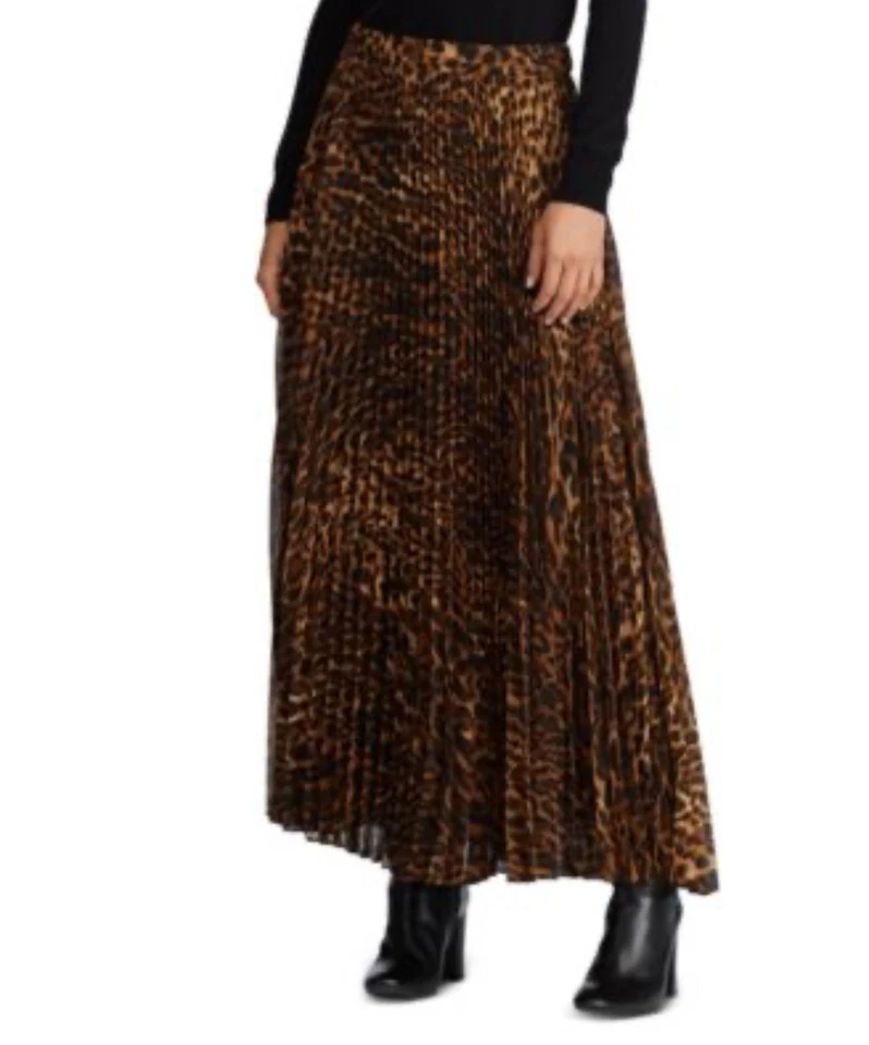 SAIA MIDI PLISSADA ESTAMPA ANIMAL RALPH LAUREN - Imagem 1 de 4