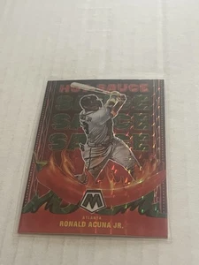 2022 Panini Mosaic Ronald Acuna Jr. Hot Sauce Green Prizm - Picture 1 of 2