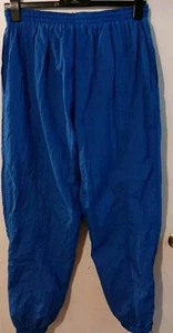 Vintage Nike Nylon Windbreaker Y2K Ankle Zipper Blue Large Pants - Picture 1 of 11