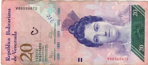 Billete Venezuela P91g.1 20 bolívares 2014 - Imagen 1 de 2