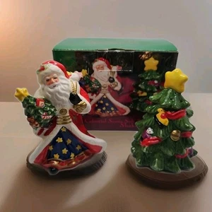 NOS DILLARDS SIGNATURE HOME COLLECTION CELESTIAL SANTA SALT & PEPPER SHAKERS NEW - Picture 1 of 12
